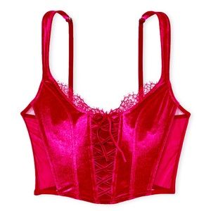 DREAM ANGELS
Unlined Lace-Up Velvet Corset Top
Small DD
Claret red
NWT